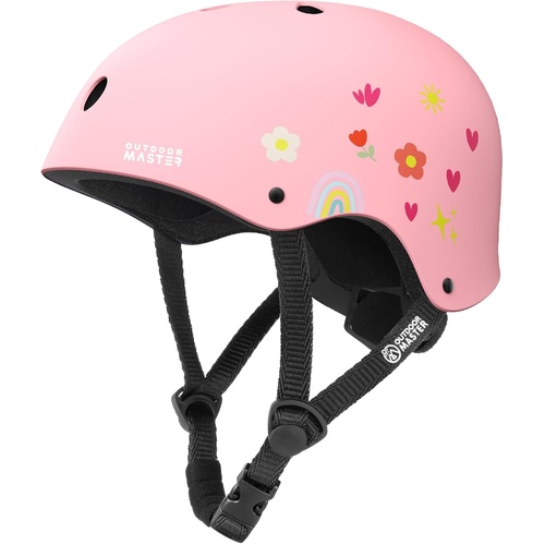 OutdoorMaster Youth & Kids Bike Helmet - Adjustable Multi-Sports Skateboard Helmet with Removable Liners for Balance Bike, Kids Scooter, One Wheel Hov