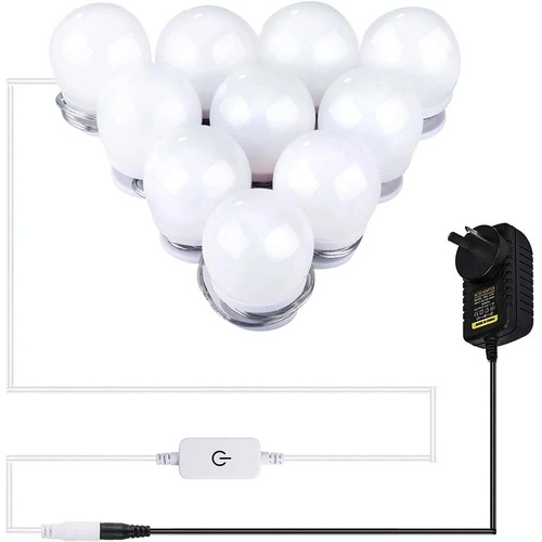 Hollywood LED Vanity Mirror Lights Kit,Stick on Dimmable Makeup Lights, 12V Mirror Lighting Strip Fixture for Vanity Dressing Table Set, Bedroom Wall 