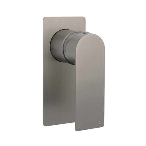 Gun Metal Rectangle Wall Shower Mixer Hot Cold Tap Set Ceramic Cartridge Valve