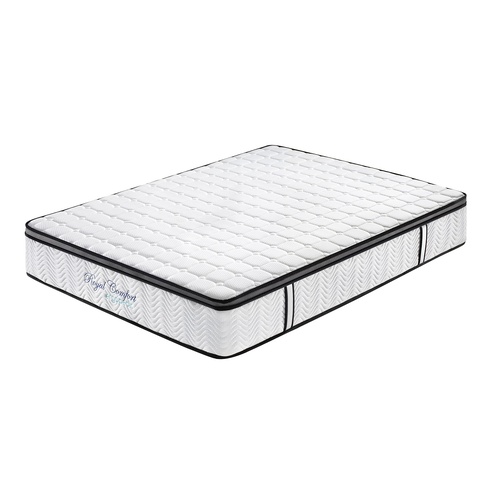 Ergopedic Mattress 5 Zone Latex Pocket Spring Mattress In A Box 30cm - Queen - White  Grey  Black