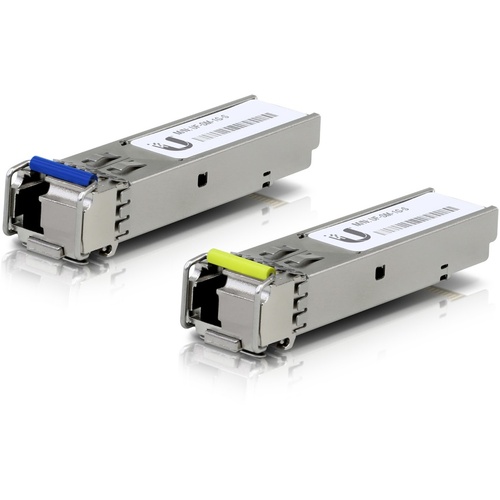 UFiber SFP Single-Mode BiDi Fiber Module, 1 Gbps, 3km Distance, 2-Pack