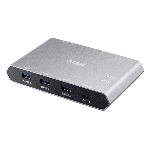Sharing Switch Gen2 2x4 USB-C, 2x PC, 4x USB 3.2 Gen2 Ports (1x USB-C), Power Passthrough, OSX & Windows Compatible, Plug and Play