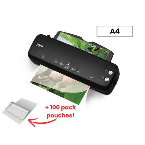 Hot Paper Laminator 300W for 80-100 Microns with 100 A4 Laminating Pouches