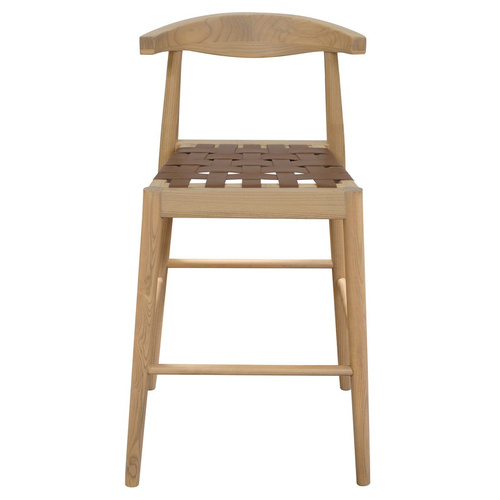 Elliot Leather Kitchen Counter Stool (Natural)