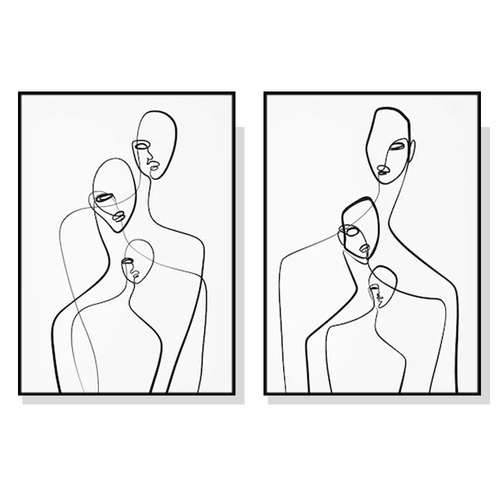 100cmx150cm Abstract Figures 2 Sets Black Frame Canvas Wall Art 