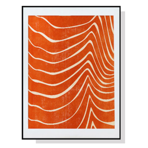 100cmx150cm Abstract Orange Black Frame Canvas Wall Art 