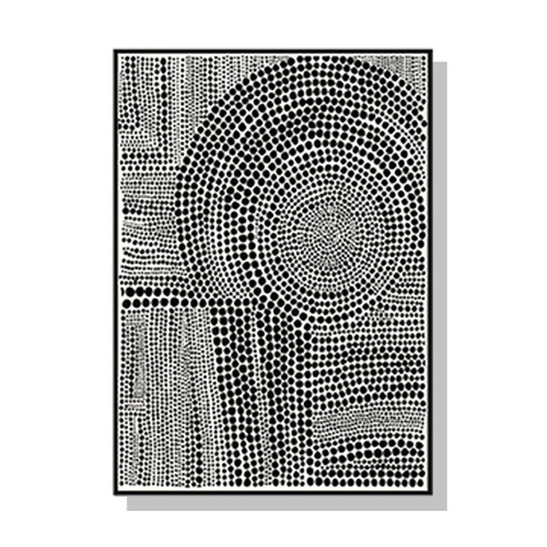 100cmx150cm Clustered Dots B Black Frame Canvas Wall Art 