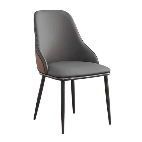 VELLUTO Dining Chair Modern upholstered Leather Kitchen Chairs with armrests Bathtub Chair Leisure Lounge Chair Living Room Bedroom Home Set of 2(Dark