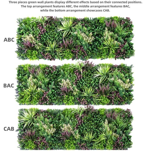 3 Artificial Plant Wall Grass Panels Vertical Garden Foliage Tile Fence 50X50 CM