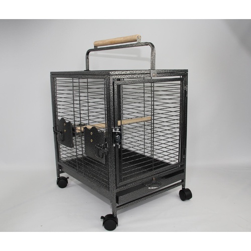 Small Bird Transport Budgie Cage Parrot Aviary Carrier With Wheel