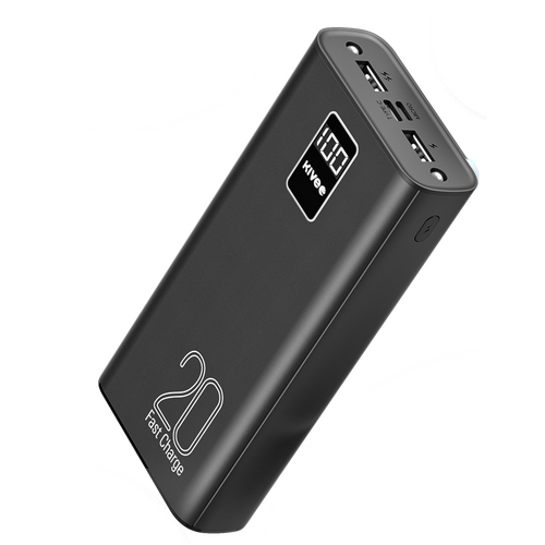 KIVEE PT23 20000mAh Power Bank with Digital Display Black