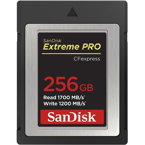 SanDisk 256GB Extreme PRO CFexpress Card Type B - SDCFE-256G-GN4NN READ 1700 MB/S WRITE 1200MB/S