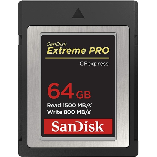 SanDisk 64GB Extreme PRO CFexpress Card Type B - SDCFE-064G-GN4NN READ 1500 MB/S WRITE 800MB/S