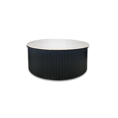 Ripple Black Coffee Table - White Marble