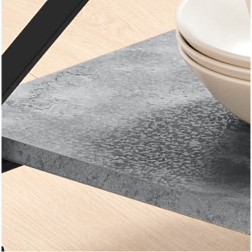 Carlly 2 Tiers Kitchen Rolling Bar Cart In Concrete Grey