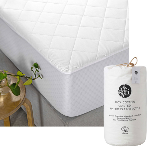 Accessorize Cotton Top Waterproof Mattress Protector Double