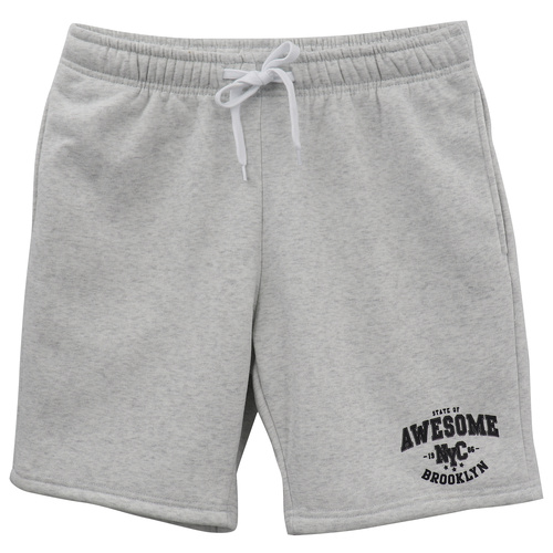 Men's Fleece Shorts Casual Sports Sweat Pants w Elastic Waist Drawstring Pockets, Light Grey, 2XL