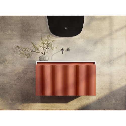 Rimini wall hung bathroom vanity 800mm Potter?ïs Clay