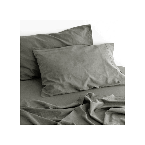 luxurious linen cotton sheet set 1 queen grey