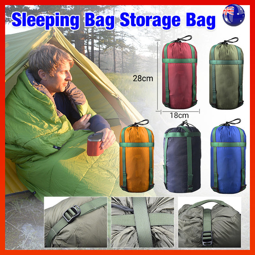 Camping Sleeping Bag Compression Sack Waterproof Outdoor Storage Bag - Wine Red