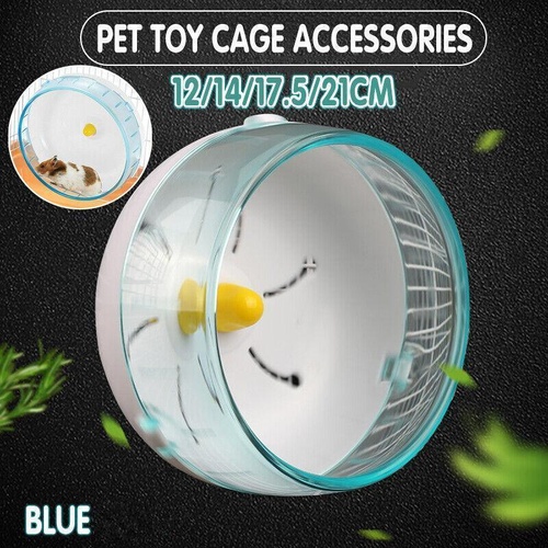 Blue Hamster Guinea Pig Running Disc Cage Accessories Running Round Wheel Pet Toys - 14CM