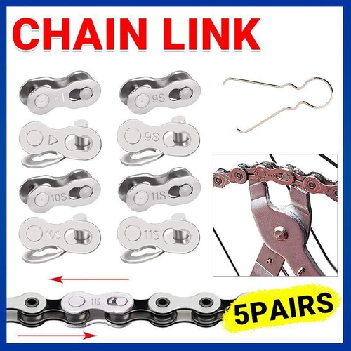 5 Pairs Bike Chain Master Link Connector for 6 7 8 9 10 11 Speed with Removal Tool - 11 Speed Chain Link
