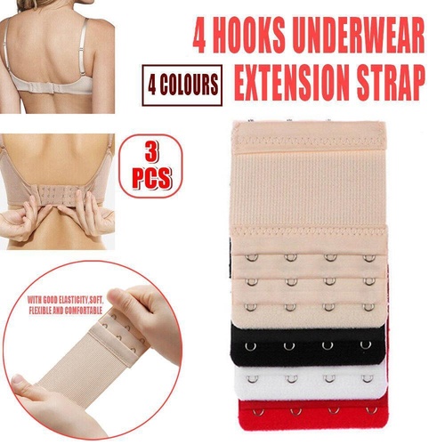 4 Hooks Underwear Extension Bra Buckle Bra Extender Hook Brassiere Strap - Beige