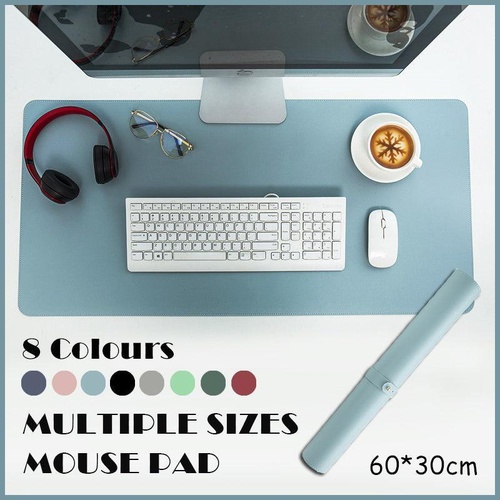 60*30Cm Leather Mouse Pad Gaming Waterproof Mousepad Desk Mat Anti-Slip Rubber - Light Blue