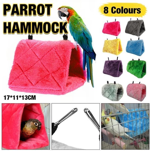 Pet Bird Parrot Parakeet Budgie Warm Hammock Cage Hut Tent Bed Hanging Cave - Purple