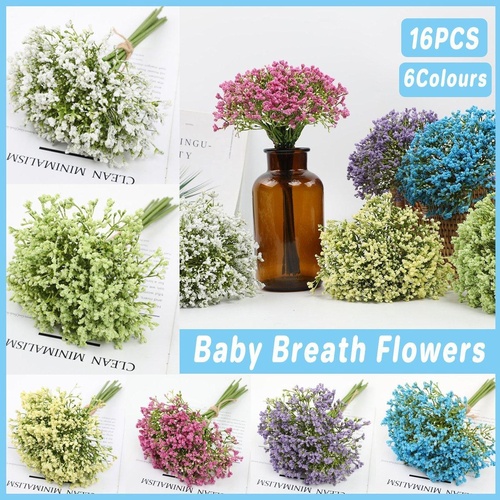 16pcs Artificial Foam Full Star Flowers Wedding Bouquet Home Decor Simulation - Pink
