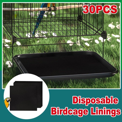 30pcs Disposable Birdcage Liner Pads Pet Cage Liner Bedding for Birds and Parrot