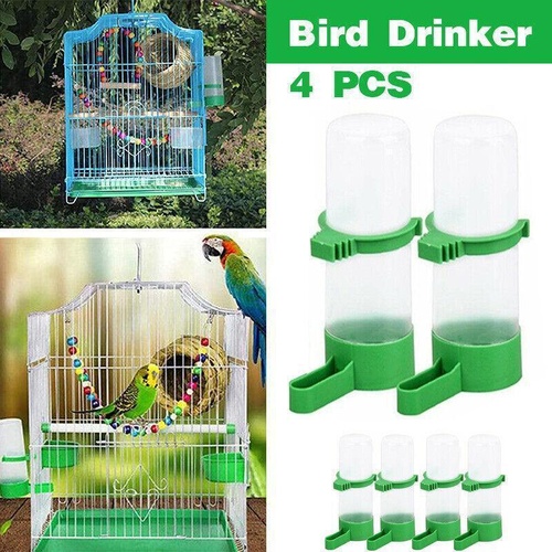 4Pcs/Set Drinker Food Feeder Water Clip For Cage Bird Parrot Cockatiel Budgie Au