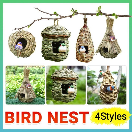 Qttie Bird Nest Breeding Box House Bed Cage Hut Cave Canary Finch Budgie Parrot - Ball