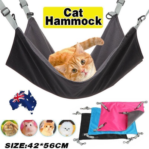 Waterproof Cat Hammock Hanging Bed Double Layer Dual Side Sleep Cage Swing Chair - Black