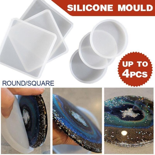 Coaster Resin Casting Mould Epoxy Mold Silicone Craft DIY Jewelry Agate Making - Large Round