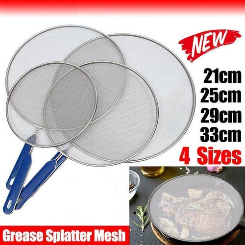 4Size Anti Splatter Guard Oil Net Splash Cover Pan Screen Kitchen Cooking Frying - 21CM