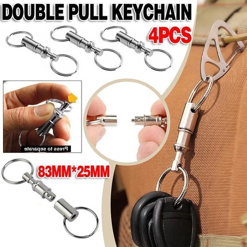 4X Detachable Quick Release Removable Keyring Keychain Key Ring Pull Apart Split
