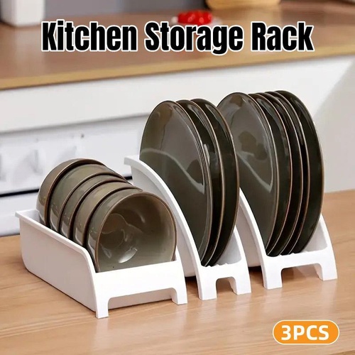 3pcs Home Bowl Storage Cabinet Built-in Cutlery Dish Rack Shelf Organizer Set
