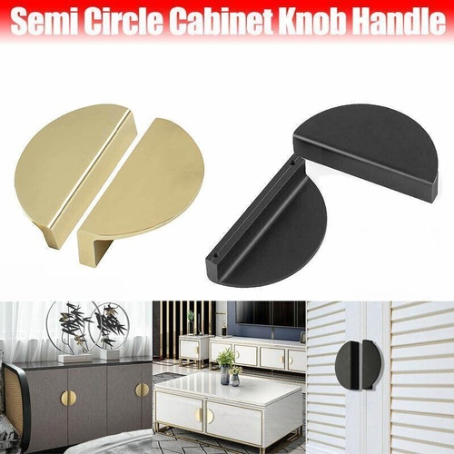 Door Pull With Screws Cupboard Handle Decor Home Semi Circle Cabinet Knob Diy - Copper