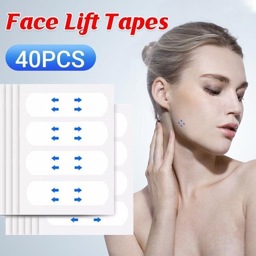 40PCS Invisible Face Lift Tapes V Shape Stickers for Makeup and Instant Slim Look