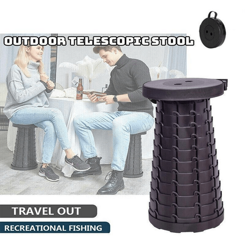 Folding Stool Seat Portable Retractable Telescopic Camping Fishing Travel Chair