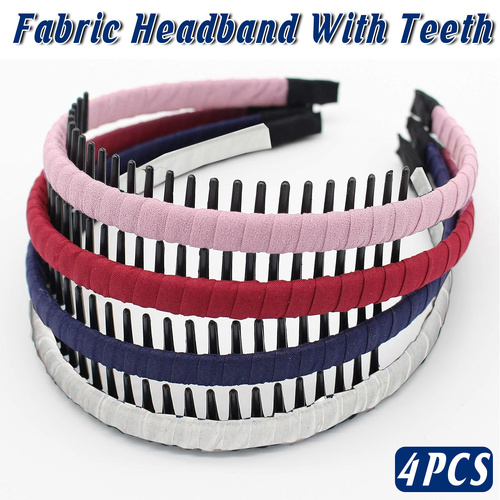 4pcs Headband with Teeth Non Slip Hairband for Women Hair Accessories Holder