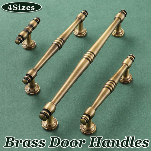 4 Sizes Brass Handles Vintage Cabinet Drawer Pulls for Wardrobe Door Furniture - 192mm-Hole Distance