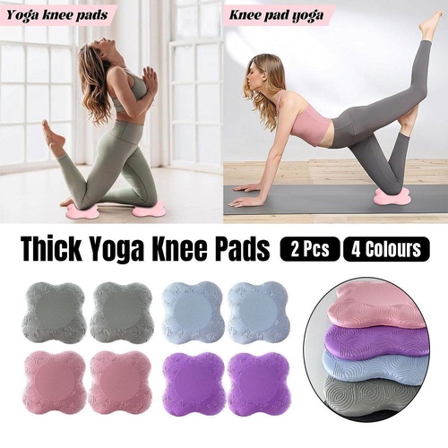 2pcs Thick Yoga Kneeling Mat Knee Cushion for Elbow Support Gym Workout Pad - Grey