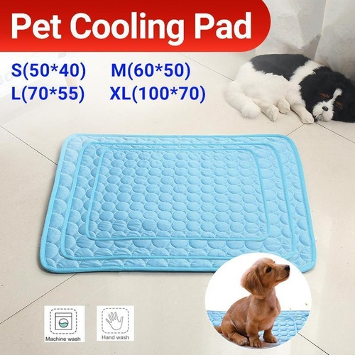 Pet Cool Gel Mat Dog Cat Bed Non-Toxic Breathable Summer Pad 5 Sizes Dog Pad - L(70*55cm)