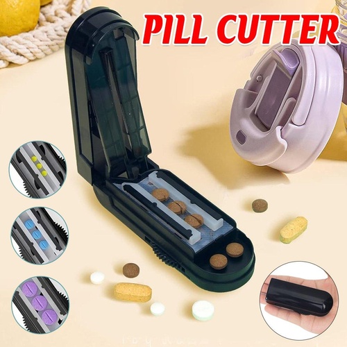 Pill Slicer Cutter Tablet Splitter Portable Pill Divider Medication Organizer