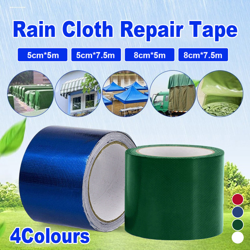 High Adhesive Tarpaulin Repair Tape Tent Awning Fix Patch Waterproof Universal - Red - 8cm x 7.5m
