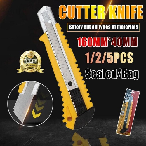 Heavy Duty Box Cutter Pack Snap Off Retractable Blade Long Last Hand Craft Tool - Sealed 1PC