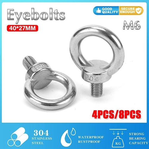 4/8PCS Eye Bolt Tie Down Kit For Rhino Pioneer Platform Roof Rack Fix The 4WD Awning - 4PCS