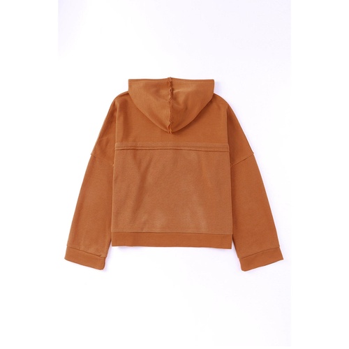 Azura Exchange Buttoned Hoodie with Patchwork Trim - 2XL